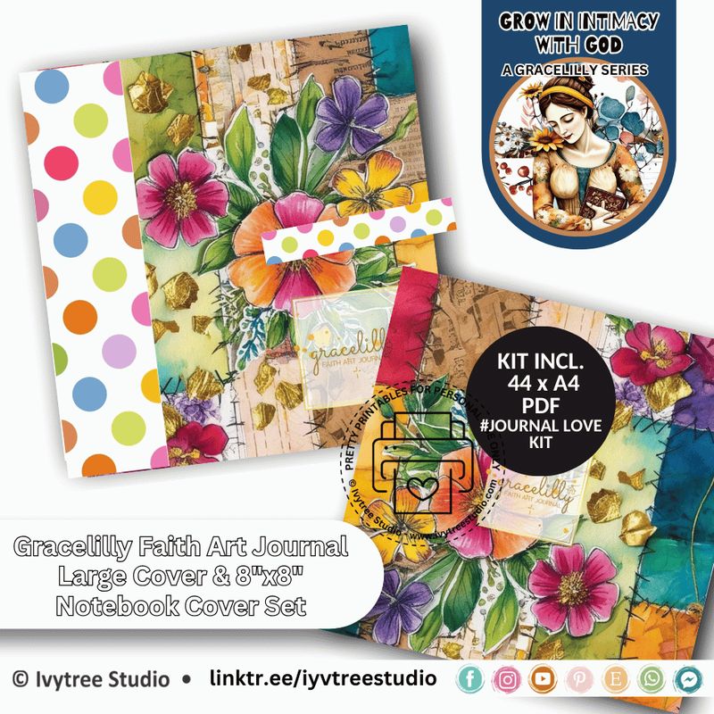 Journal Love Mega Kit - Gracelilly Faith Art Journal Version with Large Covers + Travel Notebook Bundle - Yada Collection