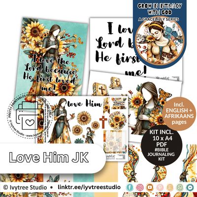 Love Him Journaling Kit - Yada Collection - Gracelilly Bible Journaling Class - Foundations of Intimacy Class 1 Kit - Incl. Eng+Afr - Matthew 22:37