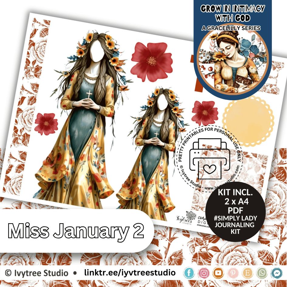 Miss January No 2 - Simply Lady Journaling Kit - Yada Collection