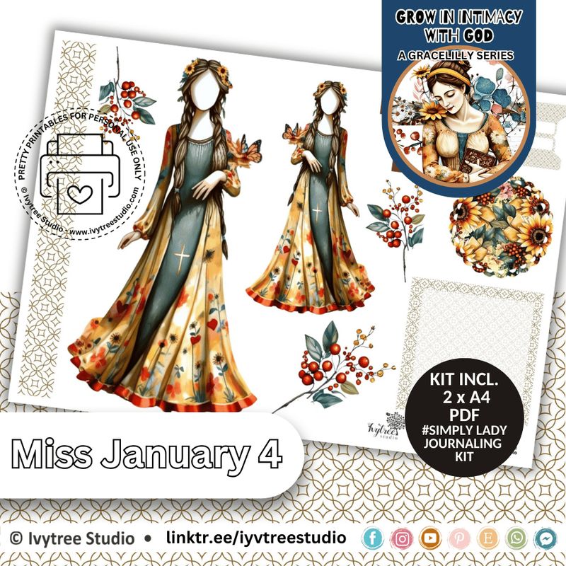 Miss January No 4 - Simply Lady Journaling Kit - Yada Collection