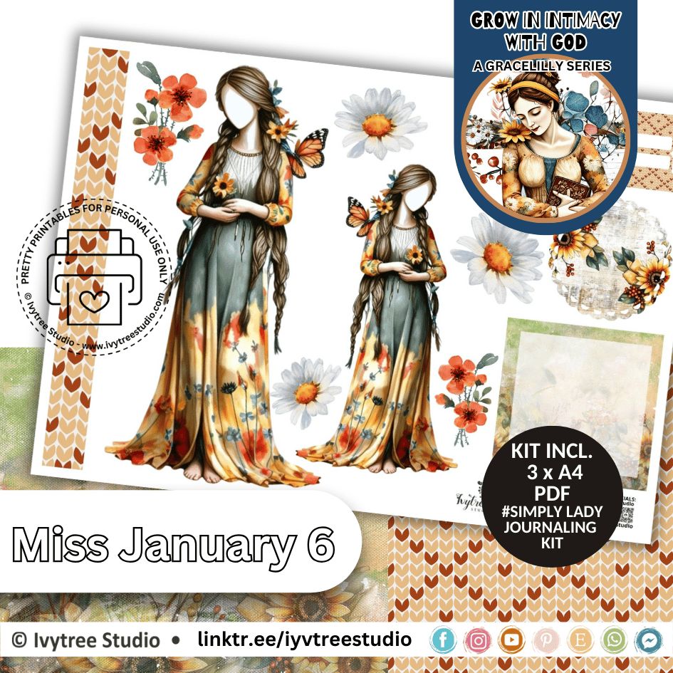 Miss January No 6 - Simply Lady Journaling Kit - Yada Collection