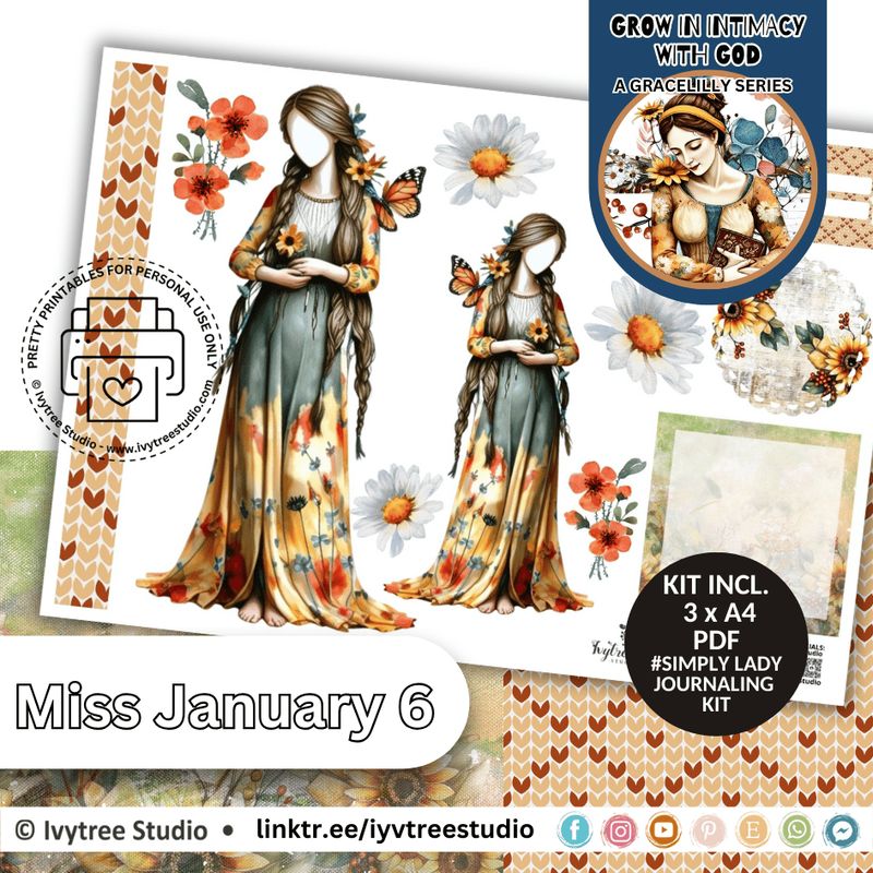 Miss January No 6 - Simply Lady Journaling Kit - Yada Collection
