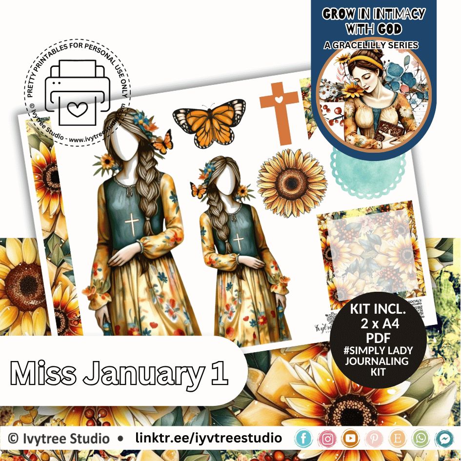 Miss January No 1 - Simply Lady Journaling Kit - Yada Collection