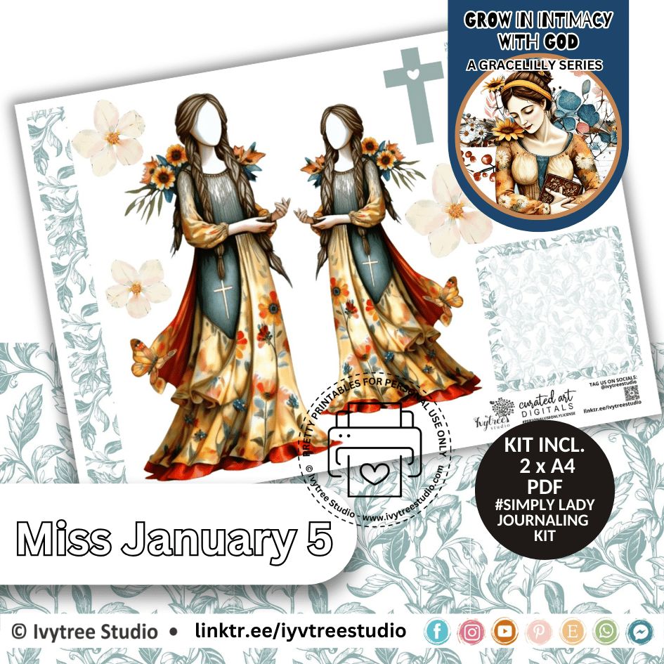 Miss January No 5 - Simply Lady Journaling Kit - Yada Collection