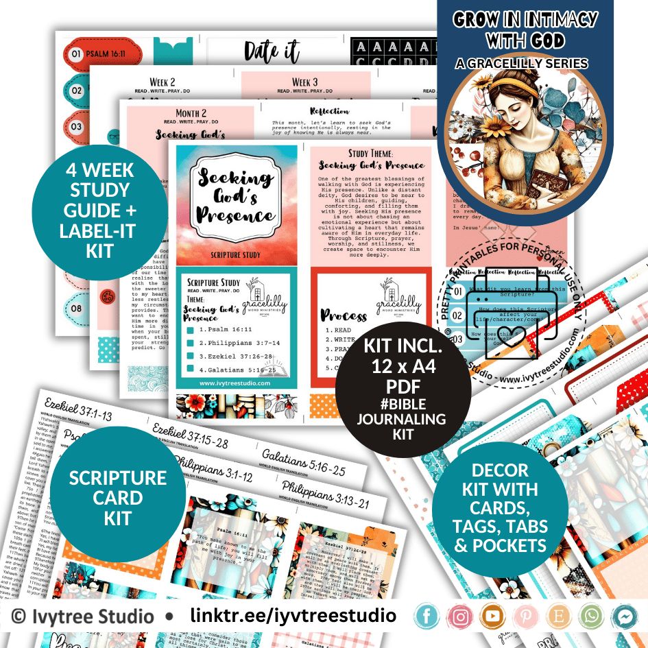 Seeking God&#39;s Presence Study Guide - Gracelilly Bible Journaling - Yada Collection - Growing Intimacy with God Program Resource