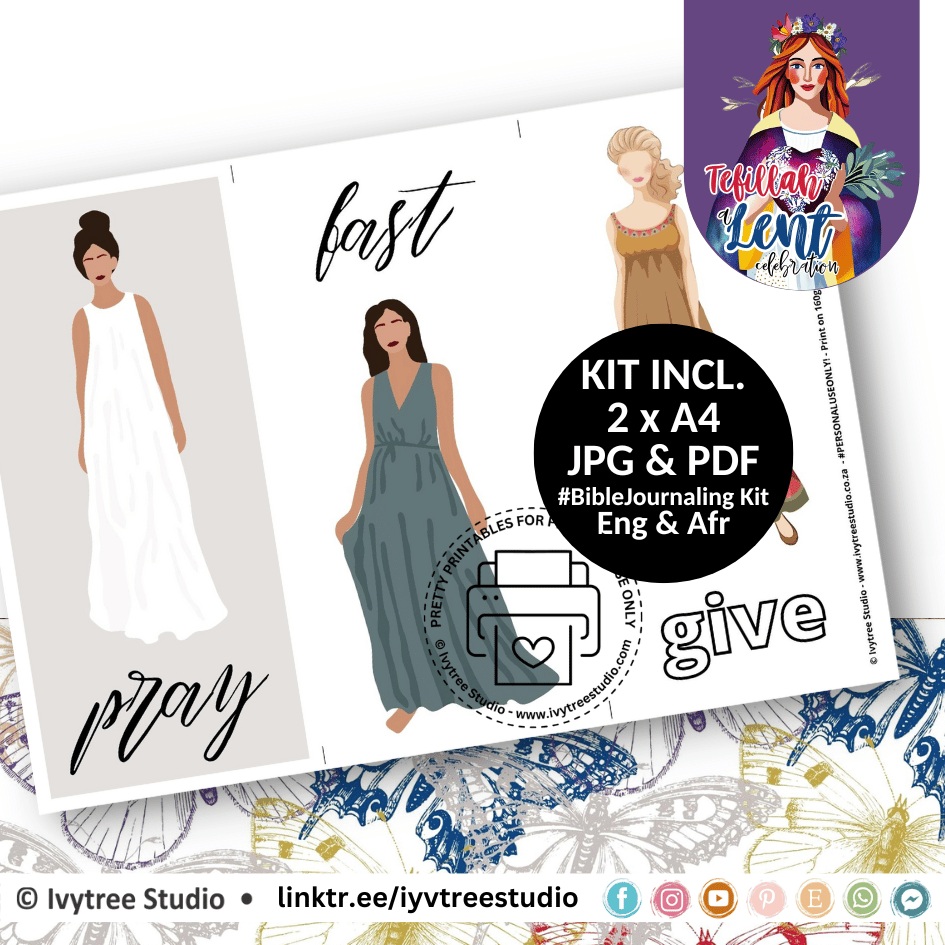 PrayFastGive - Bible Journaling Kit - Tefillah Collection - Incl. English + Afrikaans