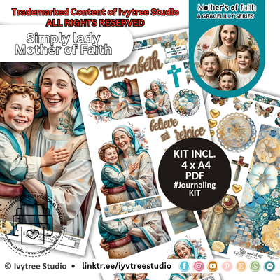 Elizabeth Journaling Kit - English – Mothers of Faith – Em Rachumah Collection by Ivytree Studio