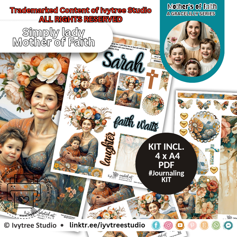 Sarah Journaling Kit - English – Mothers of Faith – Em Rachumah Collection by Ivytree Studio