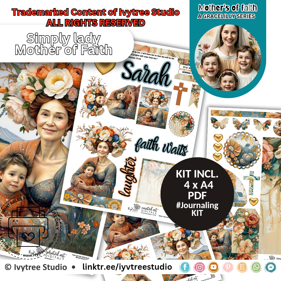 Sarah Journaling Kit - English – Mothers of Faith – Em Rachumah Collection by Ivytree Studio