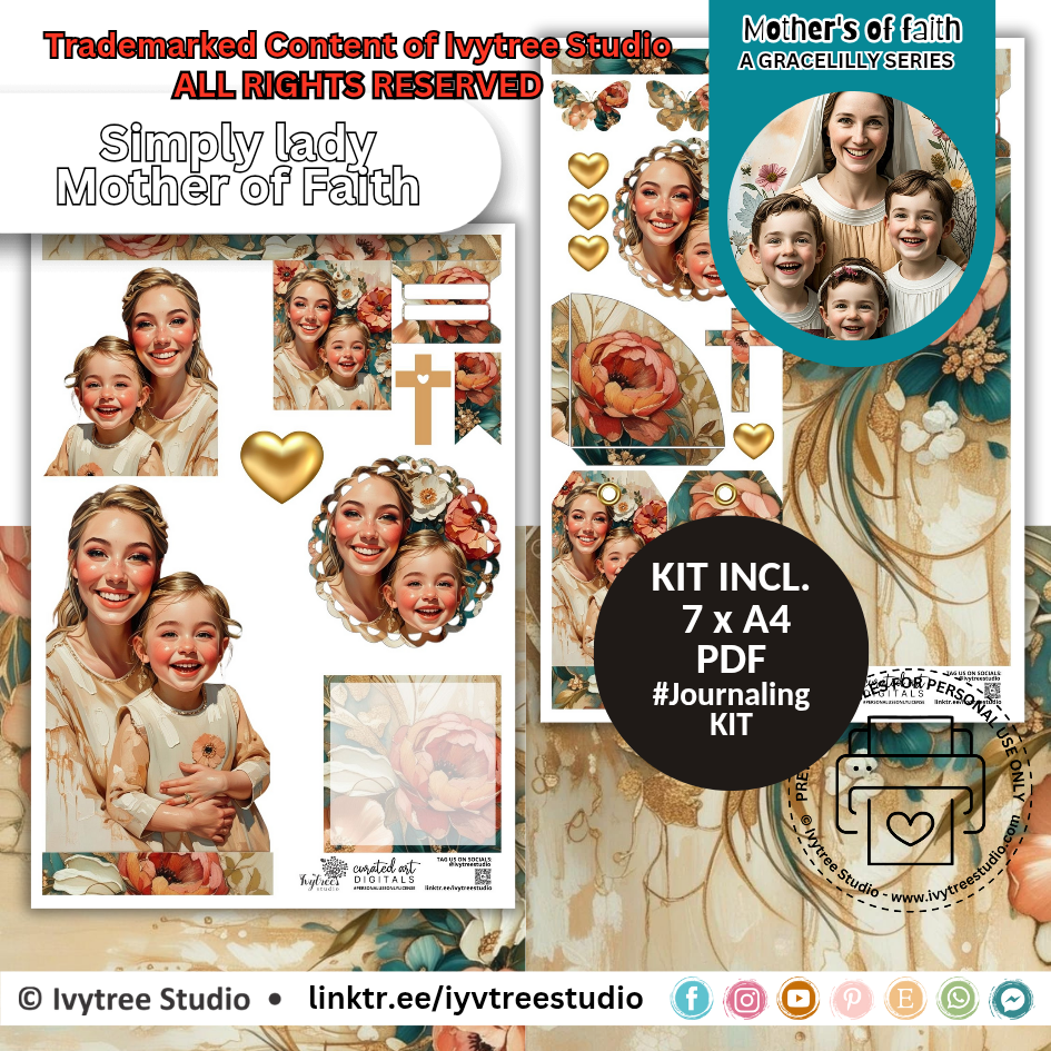 Simply Lady Mother and Daughter Journaling Kit – Mothers of Faith – Em Rachumah Collection by Ivytree Studio