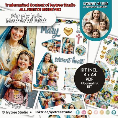 Mary Journaling Kit - English – Mothers of Faith – Em Rachumah Collection by Ivytree Studio