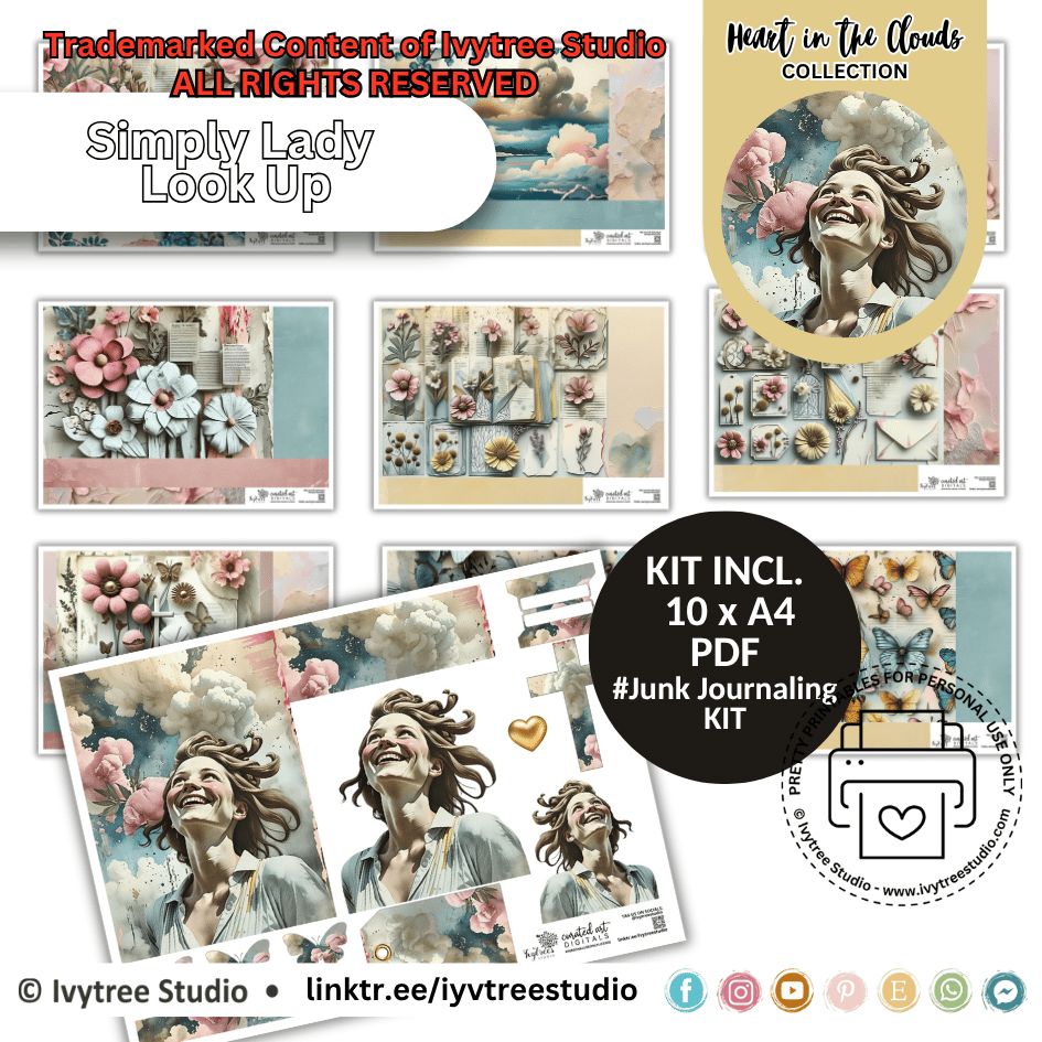 Simply Lady - Look Up - creative junk journal kit for Ascension Day journaling | Ivytree Studio