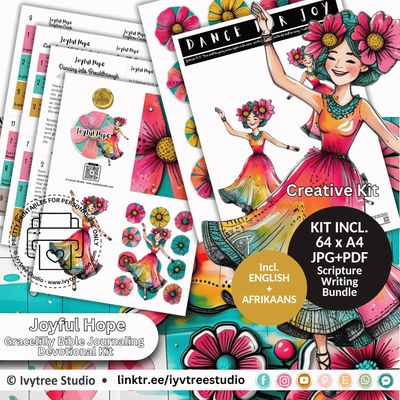 Dance for Joy | Gracellilly Devotional | Bible Journaling Printable | Ivytree Studio | Incl. English and Afrikaans