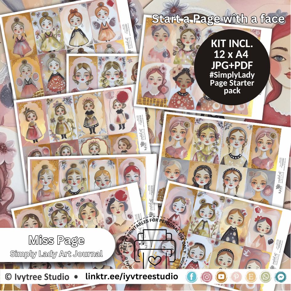 Miss Page | Simply Lady Printable Art Journal Kit | Ivytree Studio
