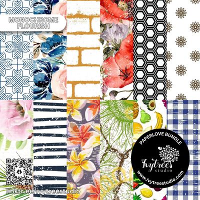 Monochrome Flourish | Paperlove Kit | Ivytree Studio