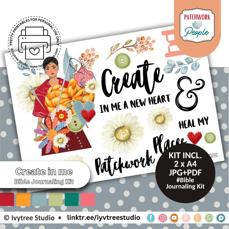 Create in Me | Journaling Kit | Patchwork People Bible Journaling Collection | Ivytree Studio