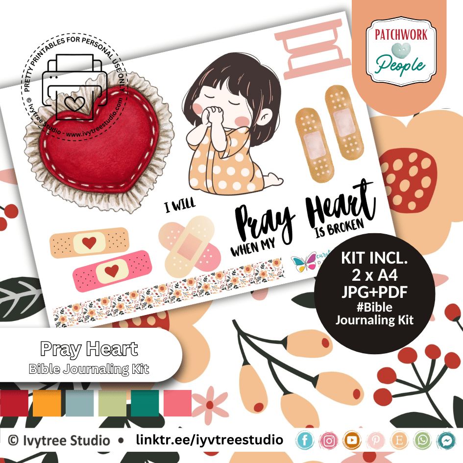 Pray Heart | Journaling Kit | Patchwork People Bible Journaling Collection | Ivytree Studio