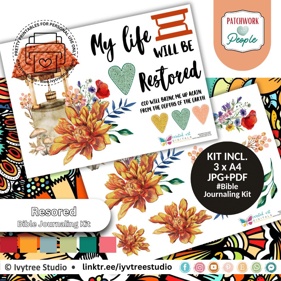 Restored | Journaling Kit | Patchwork People Bible Journaling Collection | Ivytree Studio