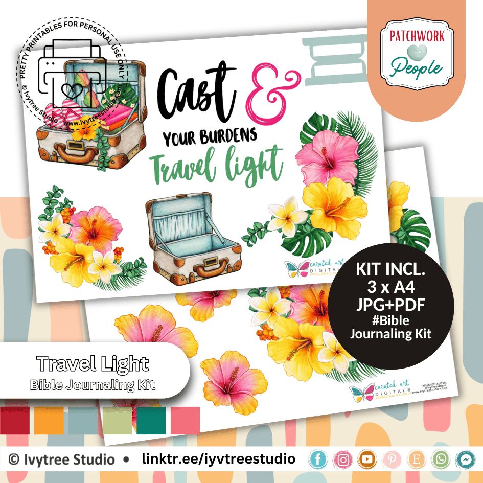 Travel Light | Journaling Kit | Patchwork People Bible Journaling Collection | Ivytree Studio
