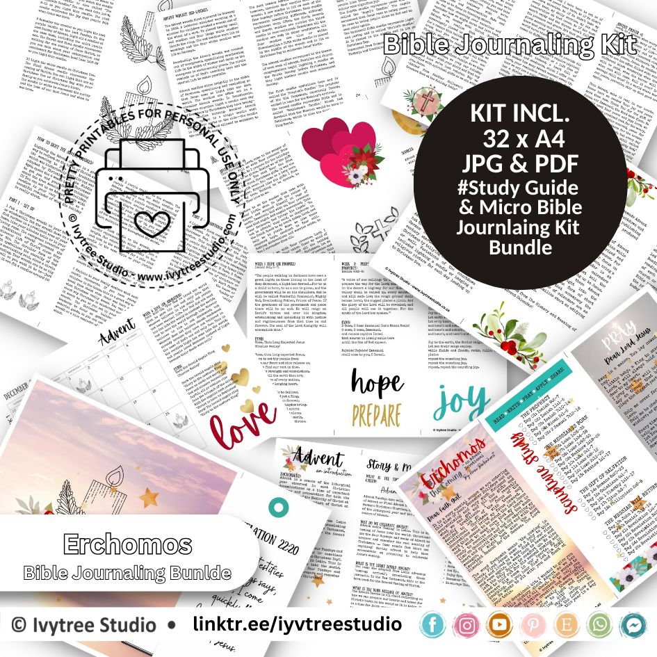 Erchomòs | The Coming | Devotional+Bible Journaling Printable Bundle | Advent Collection | Bible Journaling | Ivytree Studio