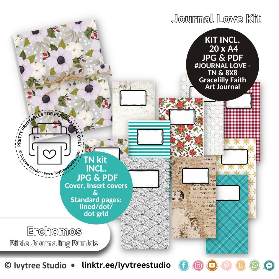 Erchomòs | Journal Love | Bible Journaling Printable Journal Bundle | Advent Collection | Bible Journaling | Ivytree Studio