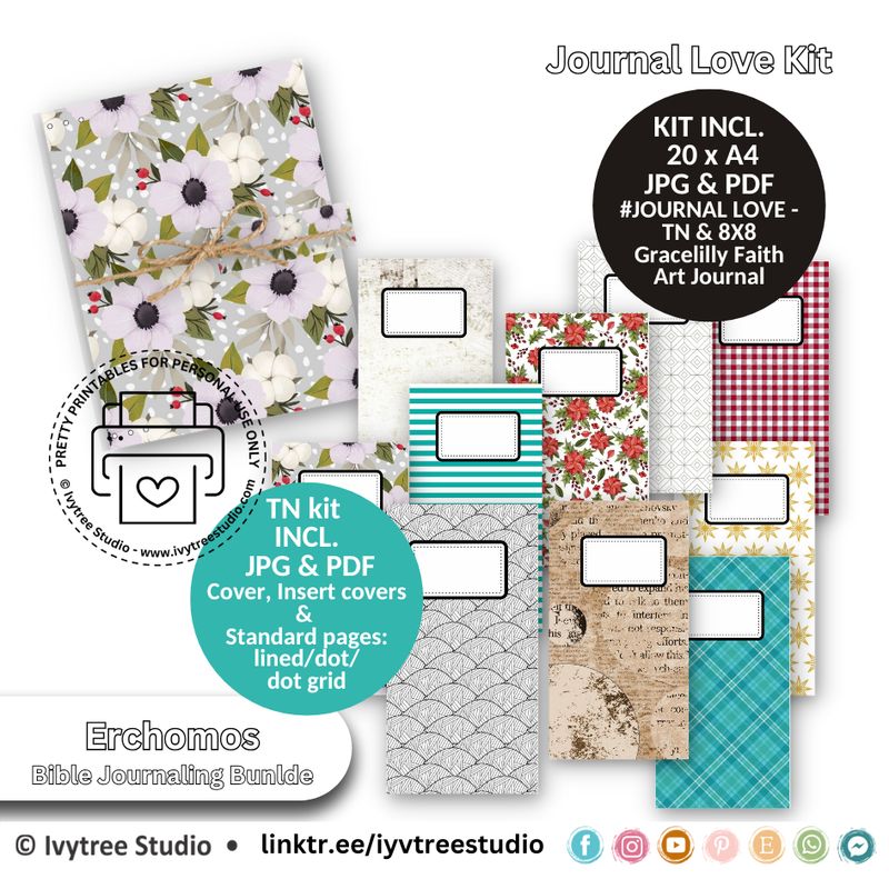 Erchomòs | Journal Love | Bible Journaling Printable Journal Bundle | Advent Collection | Bible Journaling | Ivytree Studio