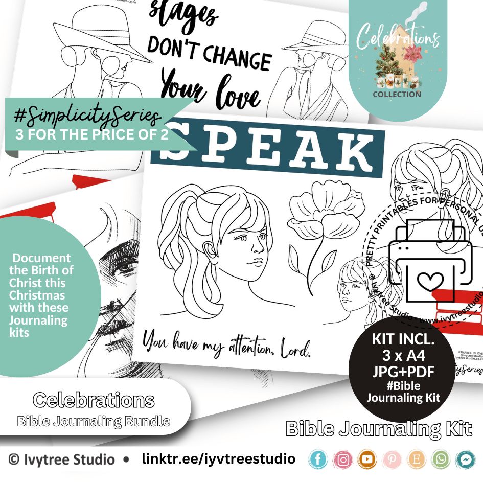 Celebrations Simplicity Series – Speak journaling kit, 3 printable pages with Scripture-inspired journaling prompts