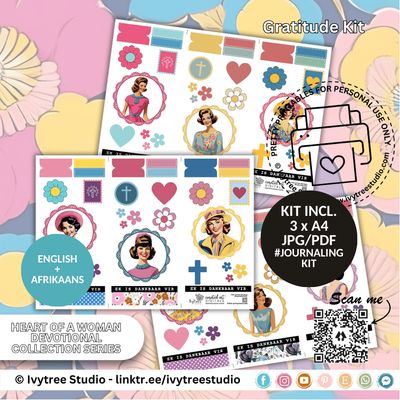 Gratitude Kit printable journaling set | Bible Journaling | Ivytree Studio