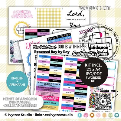 Worded Kit with scripture journaling words, labels, prompts, and creative faith elements | Bible Journaling | Ivytree Studio