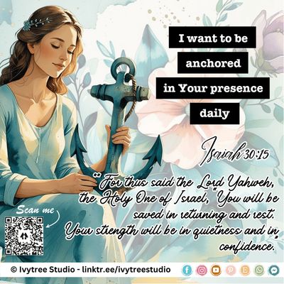 Anchored in Quiet creative journaling page with scripture and floral anchor design | Bible Journaling | Ivytree Studio
