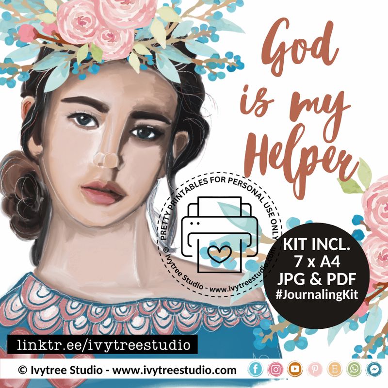 God is my Helper | Bible Journaling Kit | Ansu Art | Ivytree Studio
