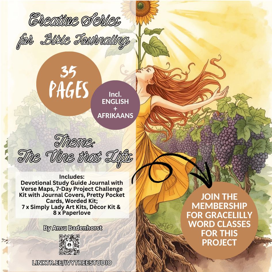 The Vine that Lifts Creative Bible Journaling Bundle cover | Bible Journaling | Ivytree Studio