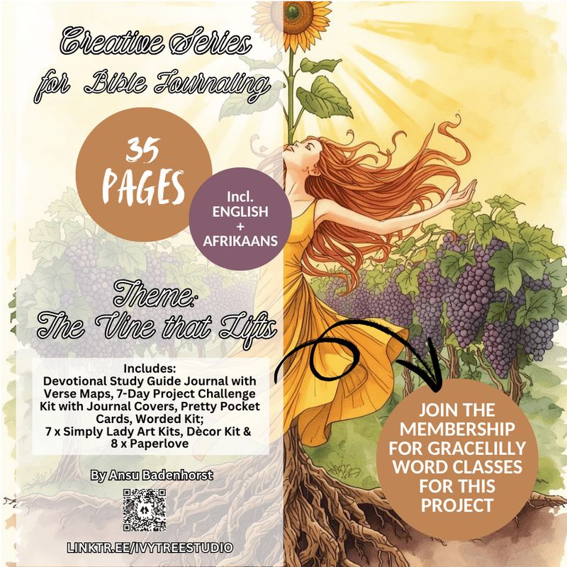 The Vine that Lifts Creative Bible Journaling Bundle cover | Bible Journaling | Ivytree Studio