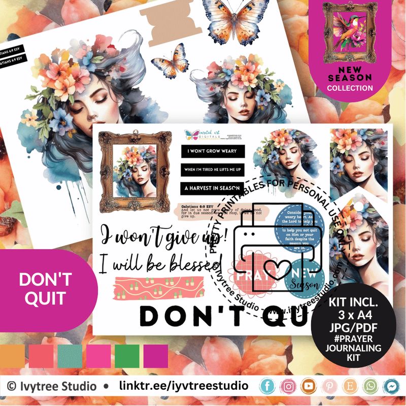 Don’t Quit Prayer Journaling Kit | Bible Journaling | Ivytree Studio