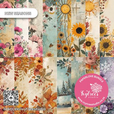 New Season | Paperlove Pattern Paper | New Season with God Collection | Bible Journaling | Ivytree Studio New Season Paperlove Kit Spring Summer Autumn Winter | Bible Journaling | Ivytree Studio