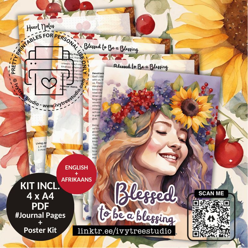 Blessed to Be a Blessing Journaling Kit and Poster Bundle | Bible Journaling | Ivytree Studio