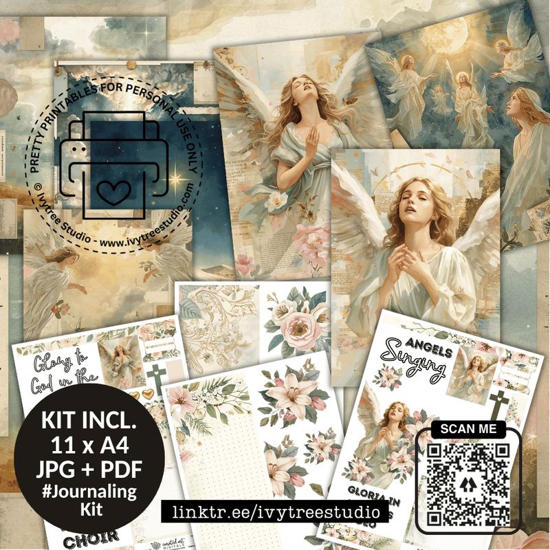 Angels Singing Journaling Kit | God with us Advent Collection | Bible Journaling | Ivytree Studio Angels Singing Kit | God with us Advent Collection | Bible Journaling | Ivytree Studio