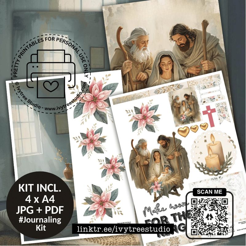 Make room for the King Journaling Kit | God with us Advent Collection | Bible Journaling | Ivytree Studio Make room for the King Kit | God with us Advent Collection | Bible Journaling | Ivytree Studio