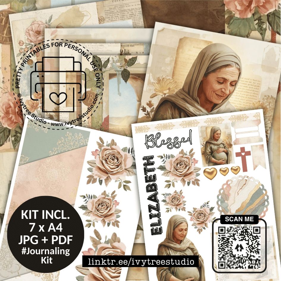 Elizabeth Blessed Journaling Kit | God with us Advent Collection | Bible Journaling | Ivytree Studio Elizabeth Kit | God with us Advent Collection | Bible Journaling | Ivytree Studio