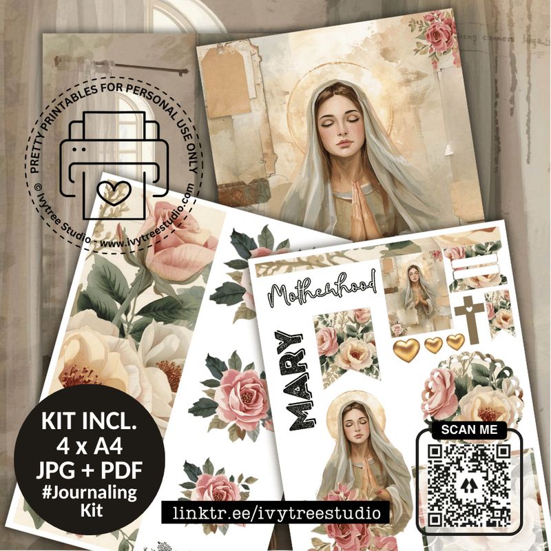 Mary Motherhood Journaling Kit | God with us Advent Collection | Bible Journaling | Ivytree Studio Mary Motherhood Kit | God with us Advent Collection | Bible Journaling | Ivytree Studio