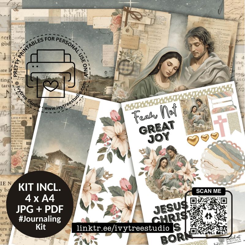 Jesus Christ is Born Journaling Kit | God with us Advent Collection | Bible Journaling | Ivytree Studio Jesus Christ is Born Kit | God with us Advent Collection | Bible Journaling | Ivytree Studio