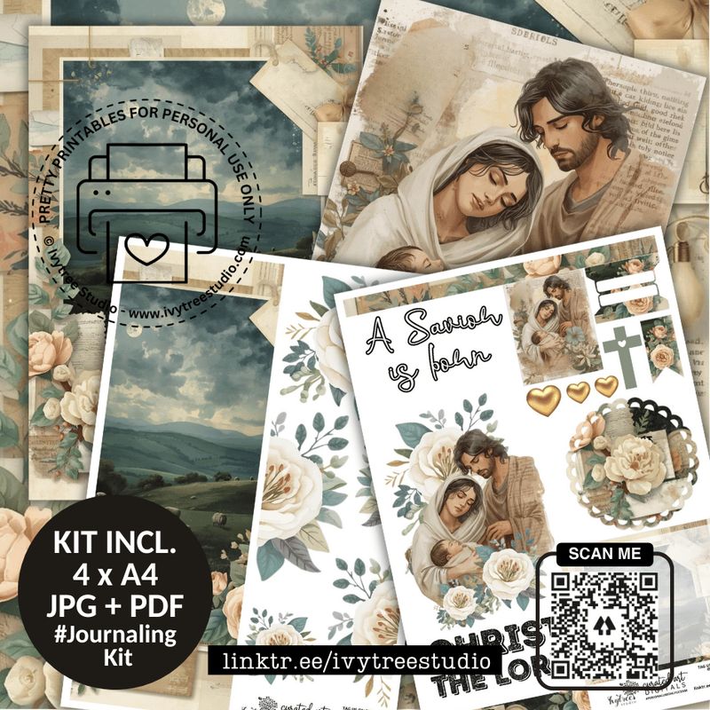 A Savior is Born Journaling Kit | God with us Advent Collection | Bible Journaling | Ivytree Studio A Savior is Born Kit | God with us Advent Collection | Bible Journaling | Ivytree Studio
