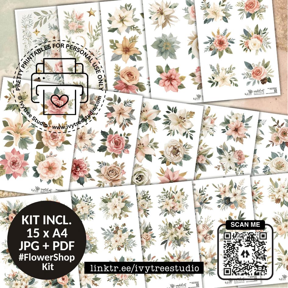 Flowershop Kit | God with Us Advent Collection | Bible Journaling | Ivytree Studio