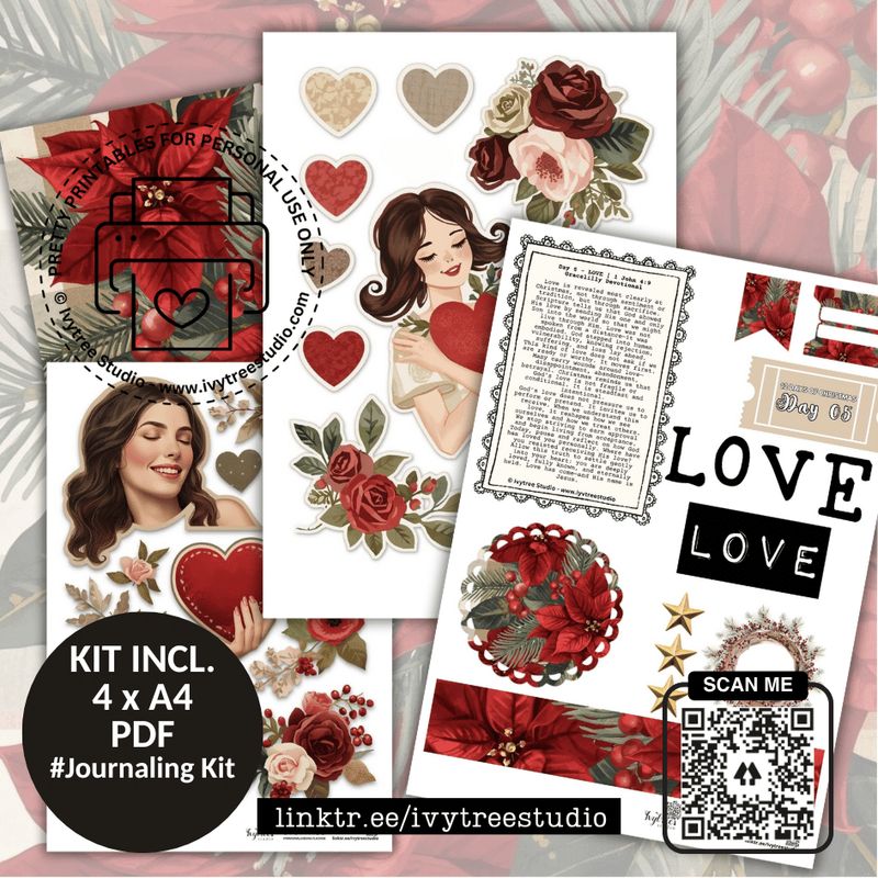 Day 5 Journaling Kit | 12 Days of Christmas | Bible Journaling | Ivytree Studio