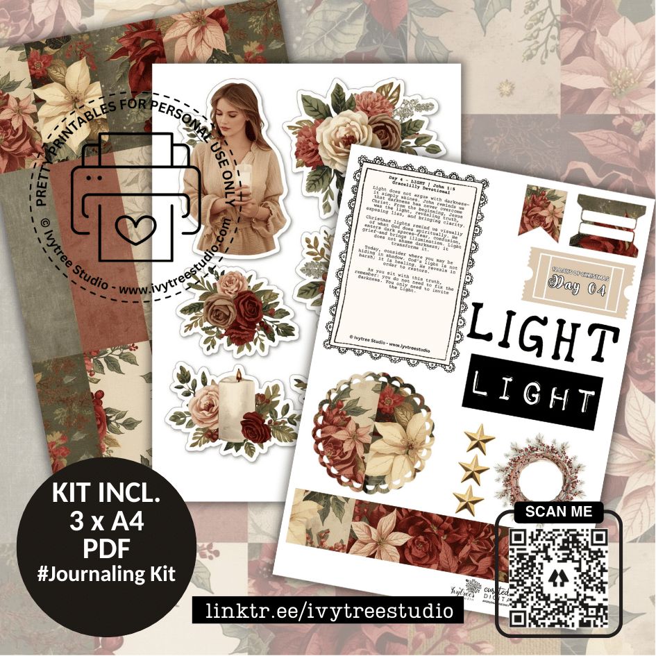 Day 4 Journaling Kit | 12 Days of Christmas | Bible Journaling | Ivytree Studio