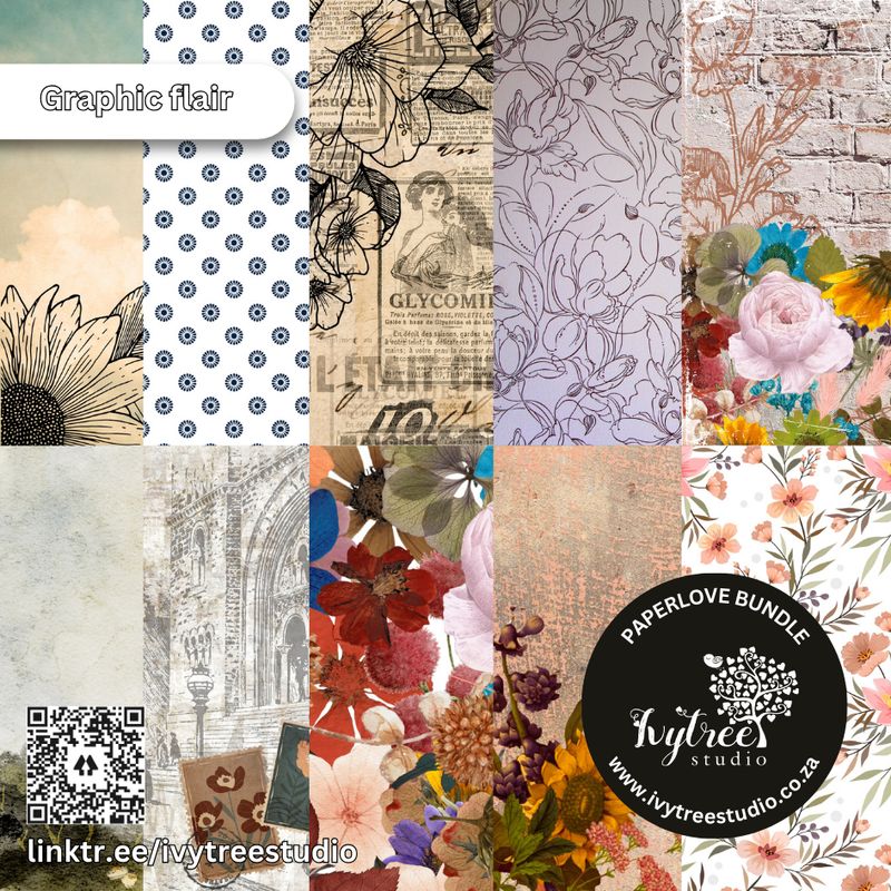 Grow | Paperlove Kit – 10 Printable Pattern Papers for Journaling, Scrapbooking &amp; Crafts | Ivytree Studio