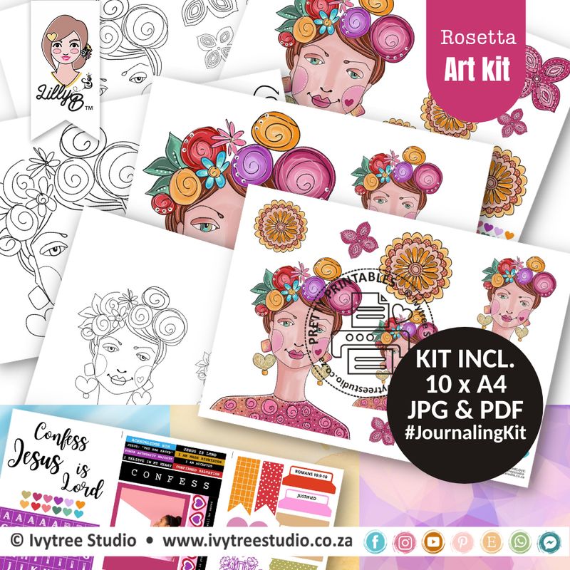 Rosetta Art Kit - LillyBDesign - ArtbyAnsu - Now with Worded Kit incl.