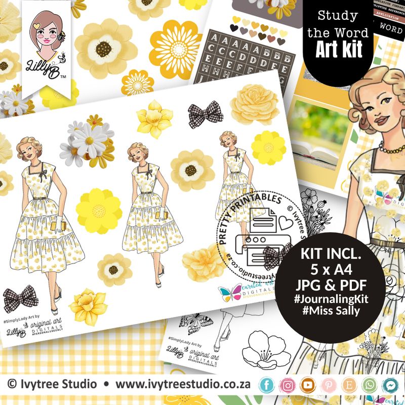 Miss Sally Vintage Floral Kit - Study the Word Series - LillyB Design