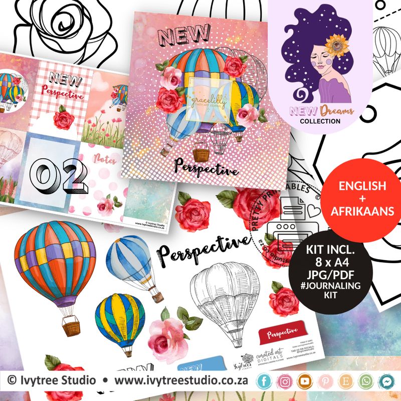 New Pespective Journaling Kit - New Dreams Collection - Incl. English + Afrikaans