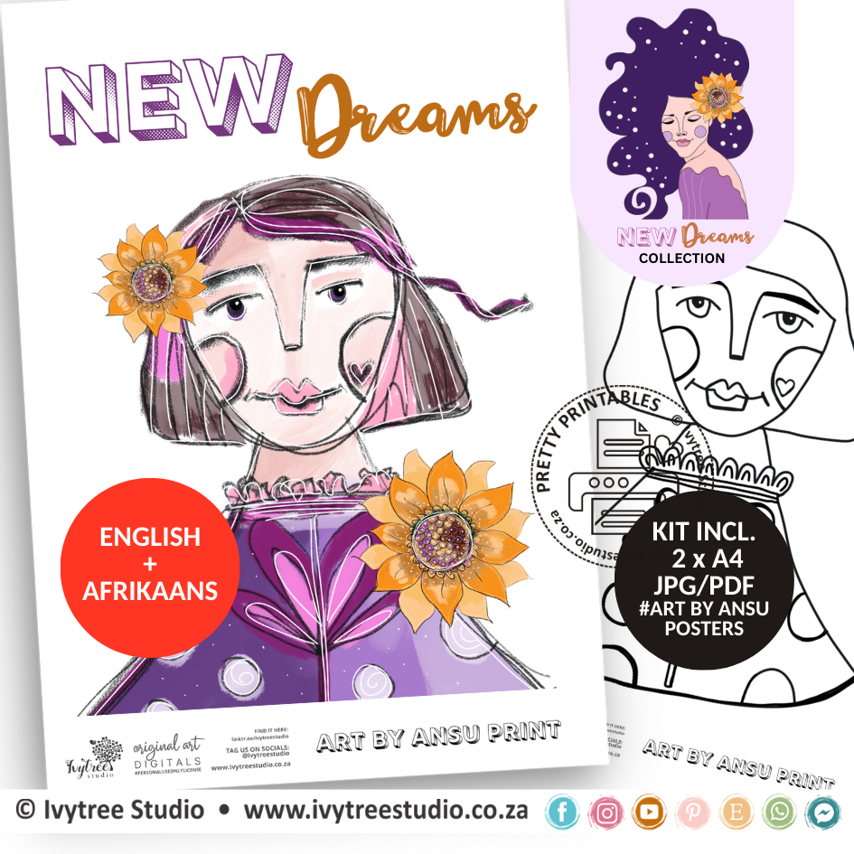New Dreams Art Poster - New Dreams Collection - Incl. English + Afrikaans